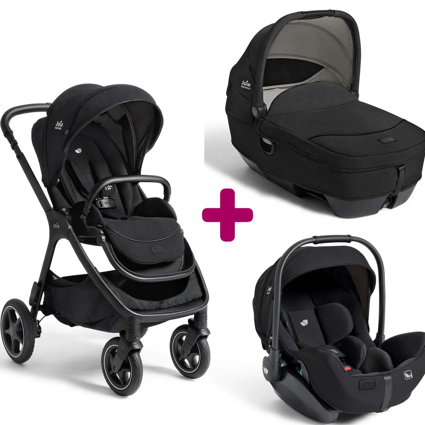 Pack poussette trio Finiti Eclipse + nacelle Calmi Eclipse + coque I-Level pro Eclipse de Joie
