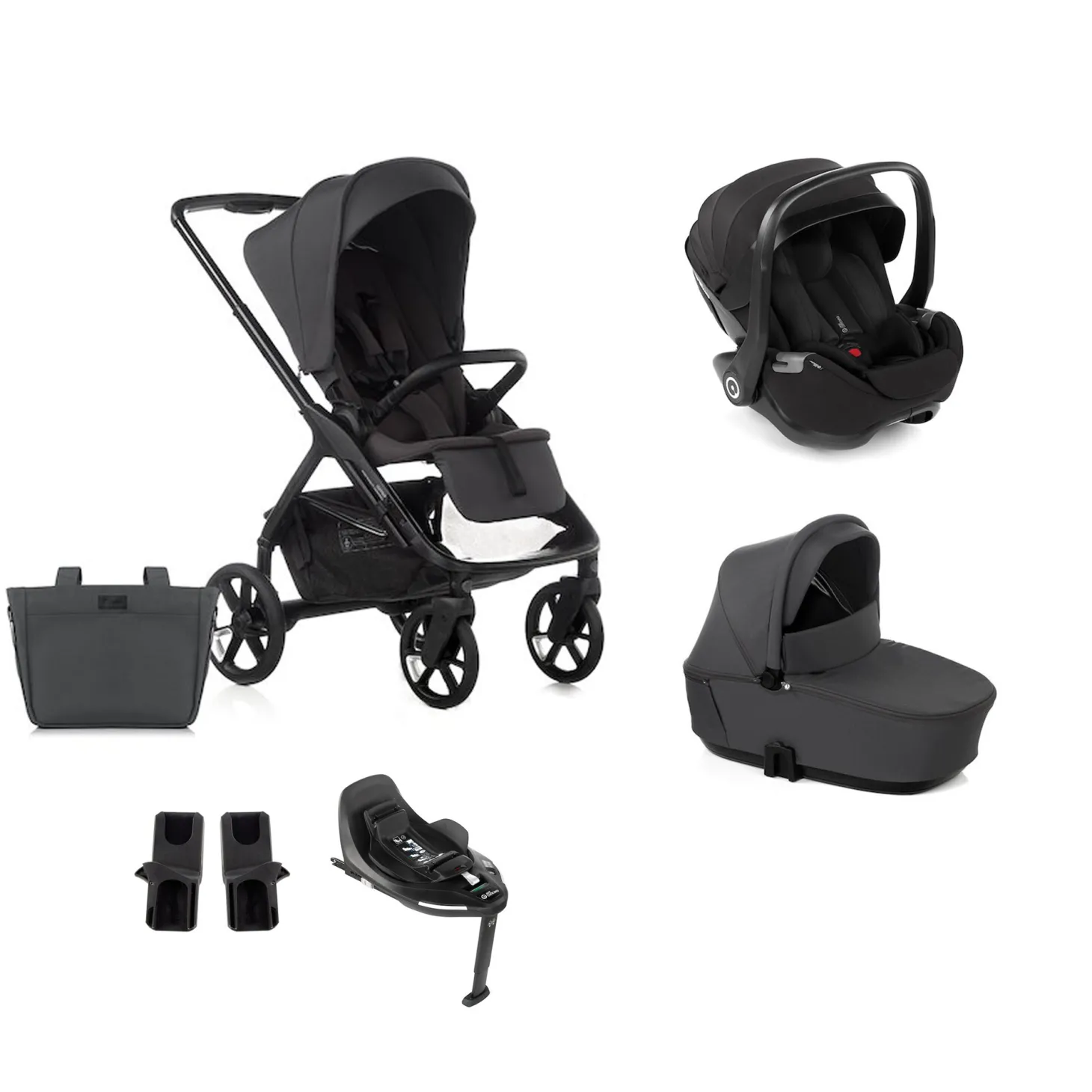 Pack Poussette trio Keep avec nacelle et coque Kombibaby cloud et base pivotante de Jané