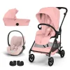 Pack Poussette trio Melio Candy Pink + nacelle + coque Cloud T tissu plus Peach Pink                            de Cybex