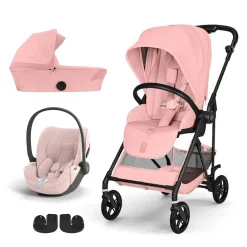 Pack Poussette trio Melio Candy Pink + nacelle + coque Cloud T tissu plus Peach Pink                            de Cybex