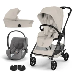 Pack Poussette trio Melio Dune Grey + nacelle + coque Cloud T tissu plus Mirage Grey                            de Cybex