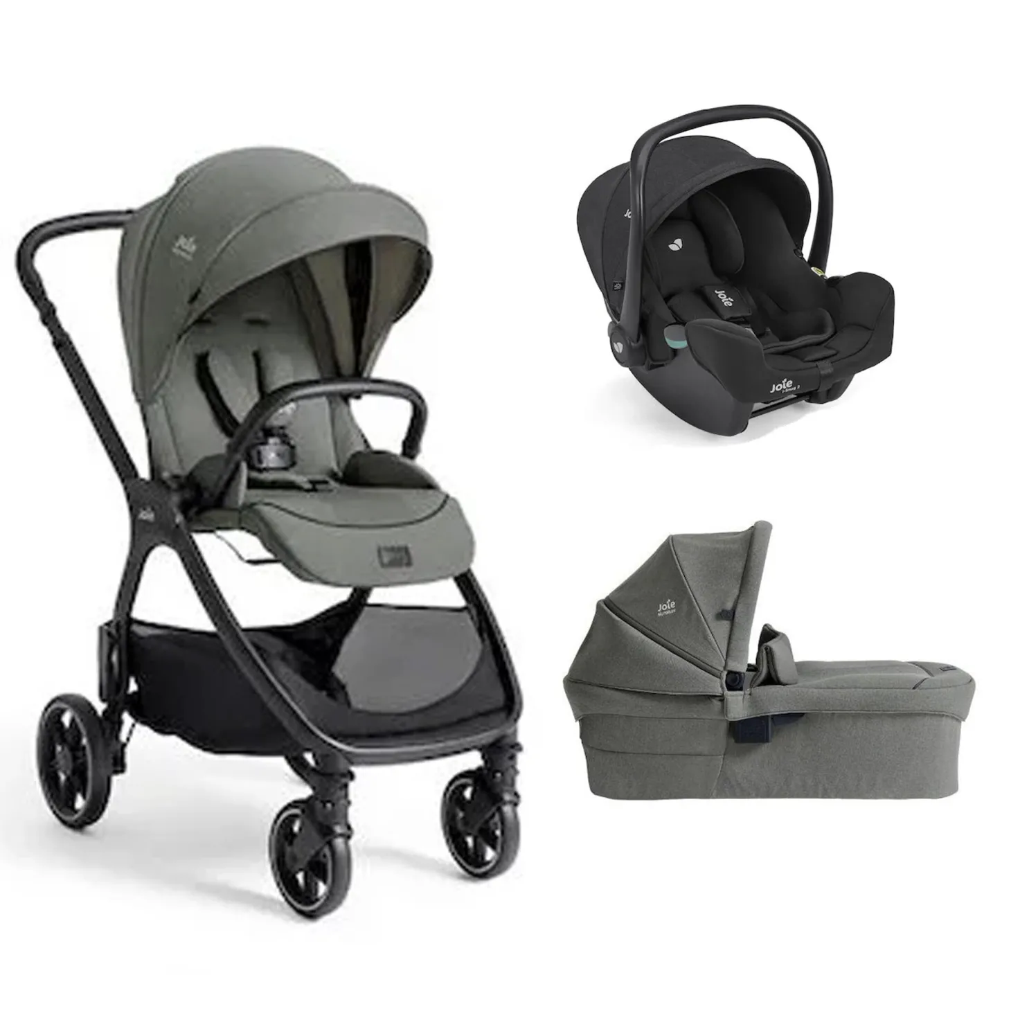 Pack poussette trio Valora Evergreen + coque i-starter + nacelle ramble XL de Joie