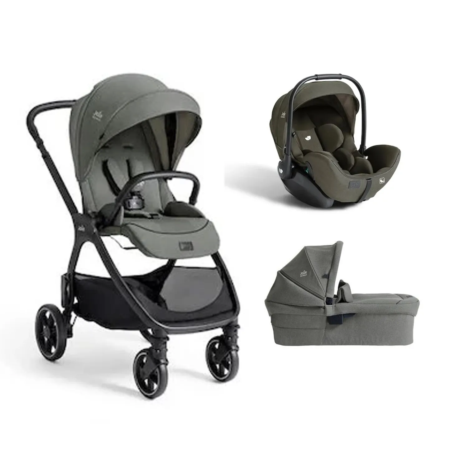 Pack poussette trio Valora Evergreen + coque i-level pro + nacelle ramble XL de Joie