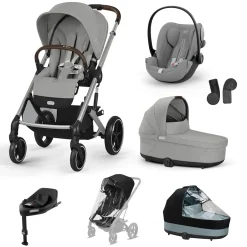 Pack XL Poussette Balios Stone Grey + nacelle + coque G plus + base G3 + accessoires                            de Cybex