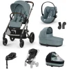 Pack XL Poussette Balios Stormy Blue + nacelle + coque G plus + base G3 + accessoires                            de Cybex