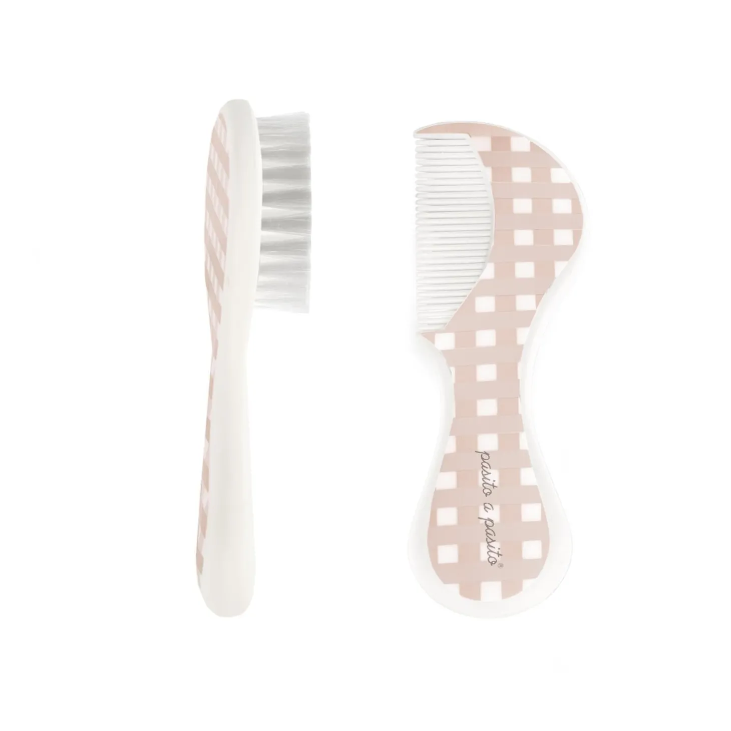 Pasito a Pasito Brosse et peigne Carreaux Rose