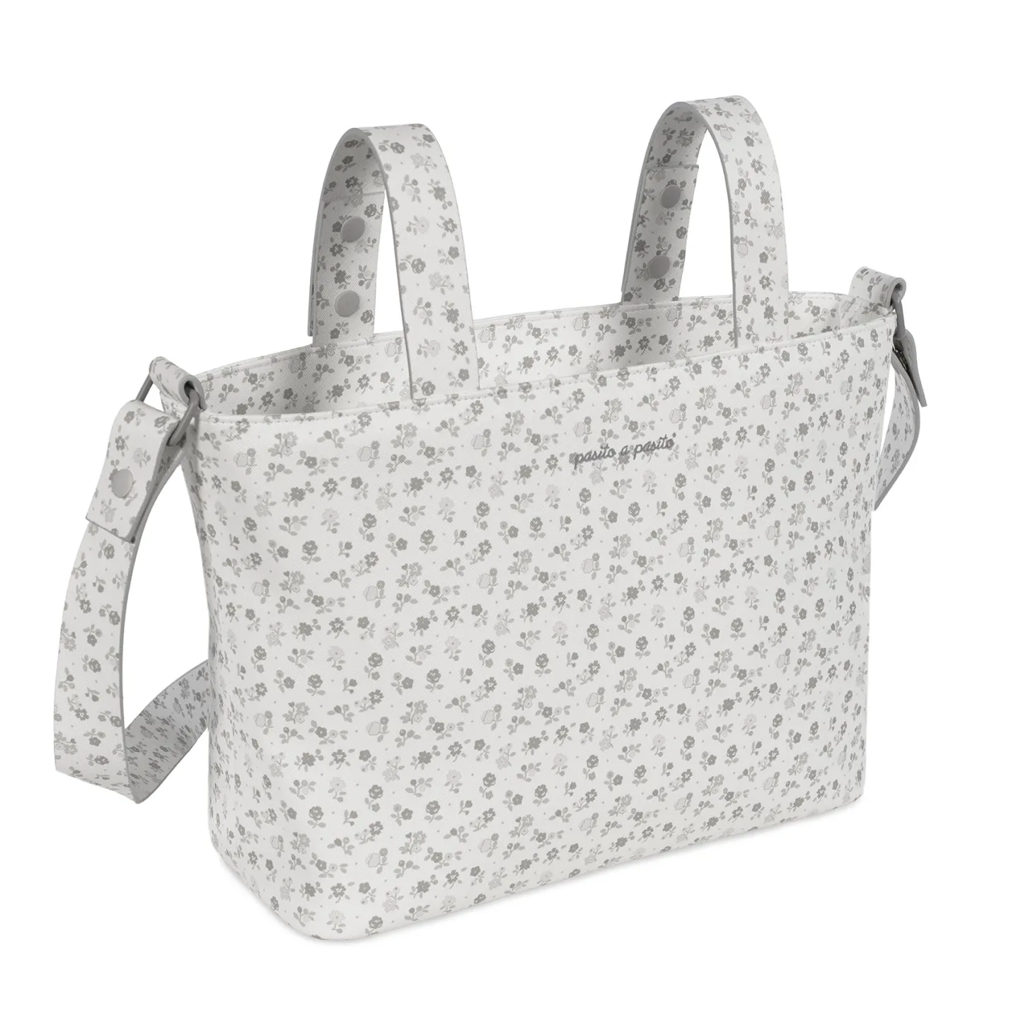 Pasito a Pasito Sac Crossbody Little Bloom Fleurs Gris