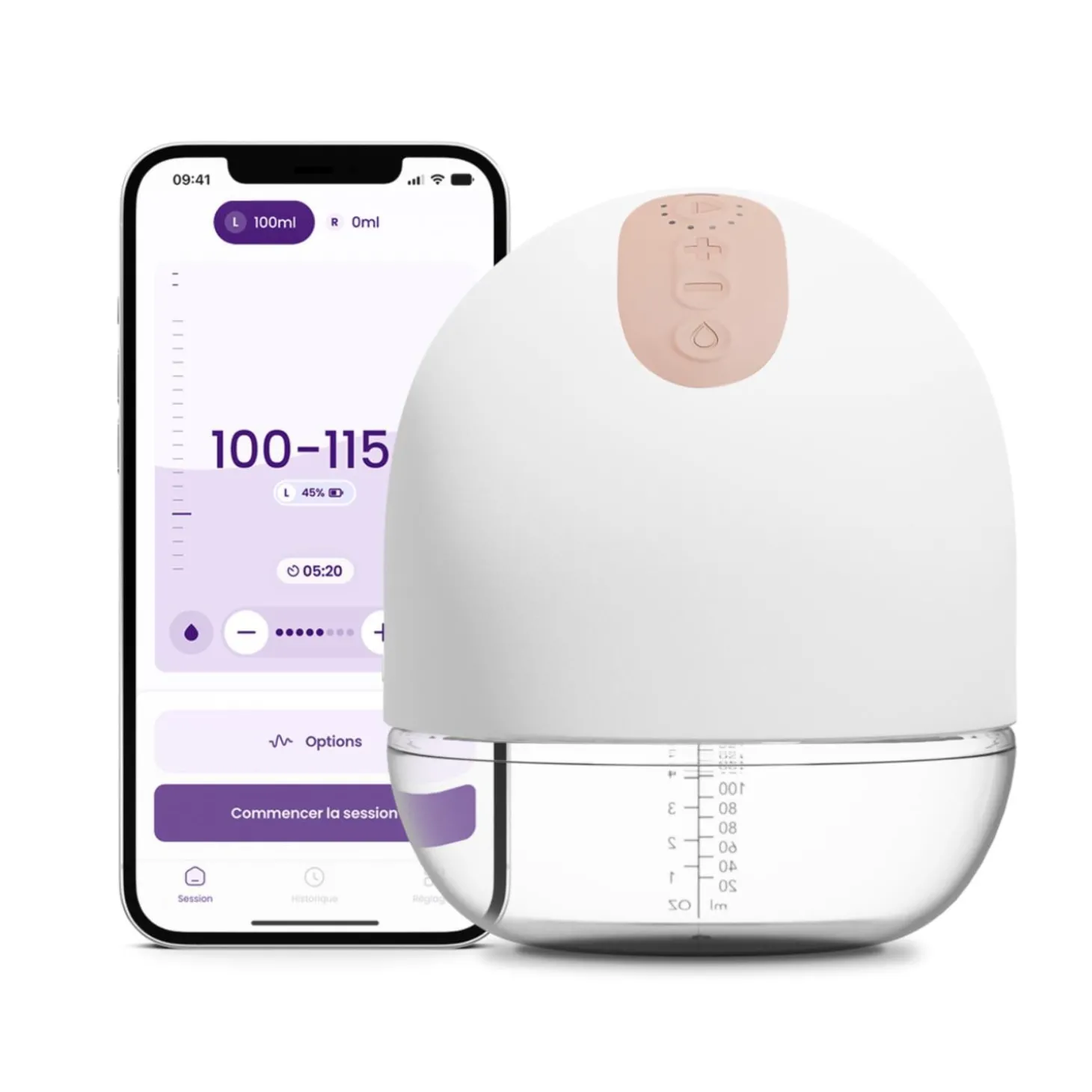 Perifit Tire-lait portable connecté Perifit Pump Blanc