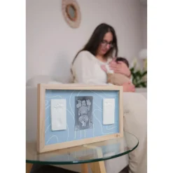 Petit Artichaut Cadre 2 Empreintes Blue Abstrait