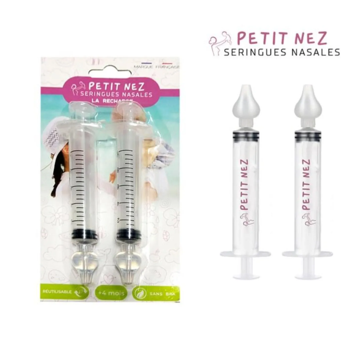 Petit nez Recharges seringues nasales Vieux Rose 4 mois