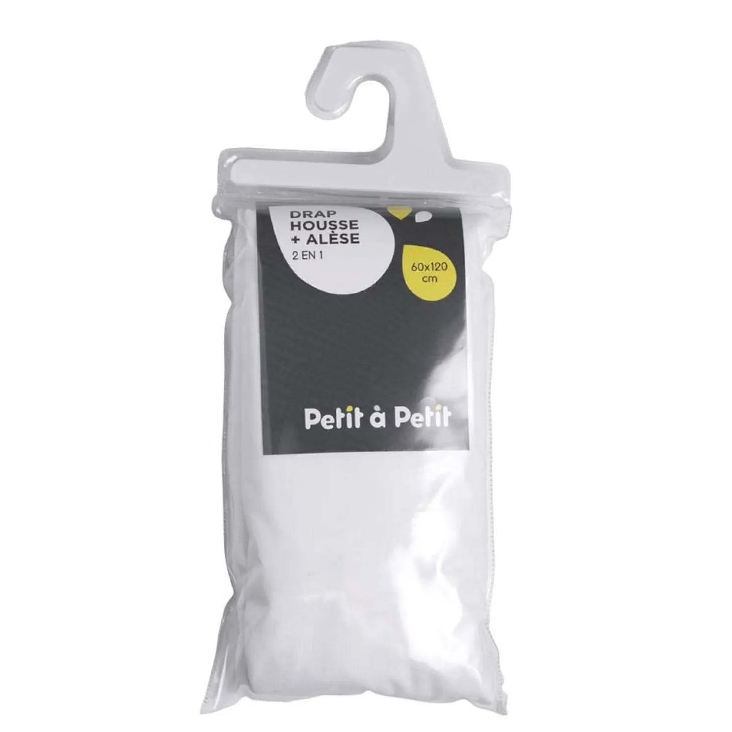 Petit à petit Drap housse + alèse 2-en-1 Blanc