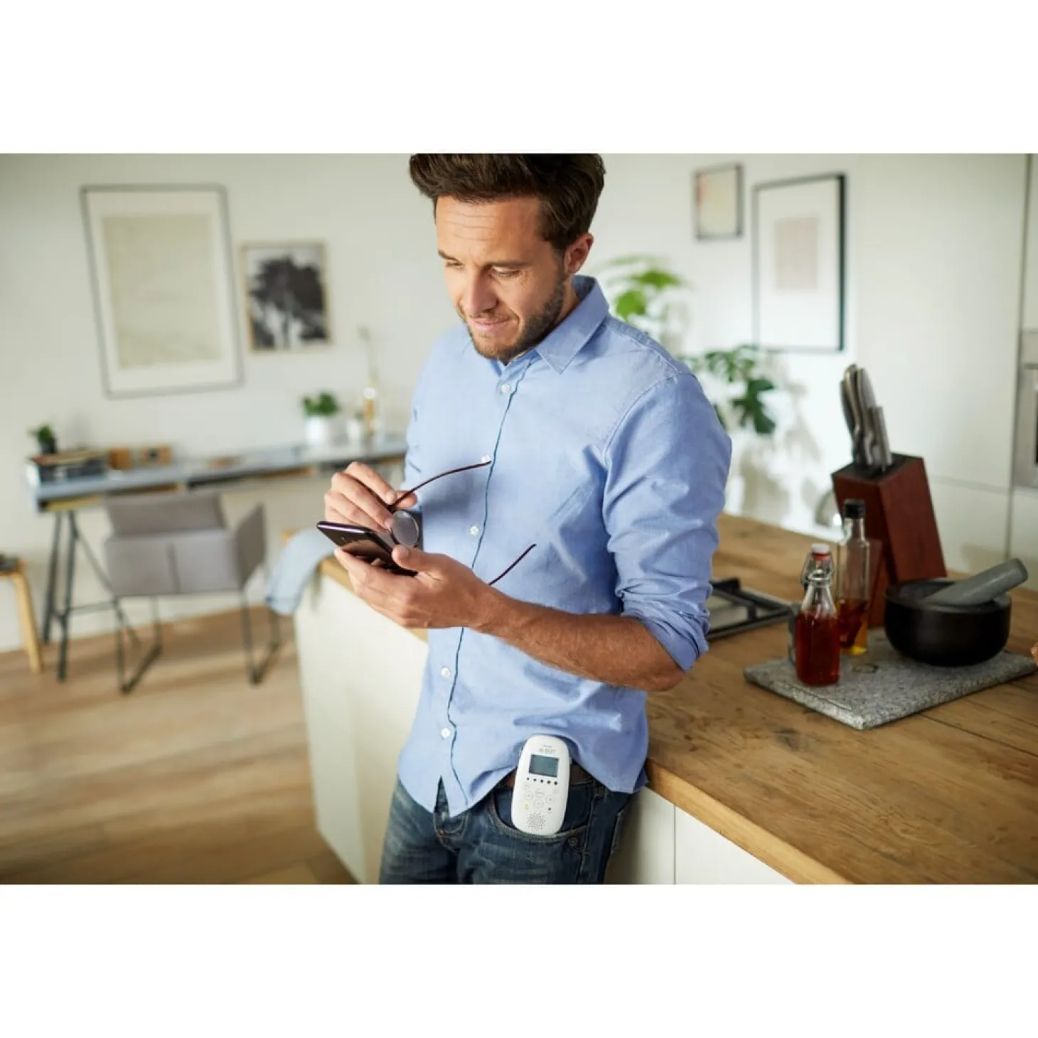 Philips Avent Ecoute bébé DECT LCD projecteur d'étoiles Bleu/Blanc