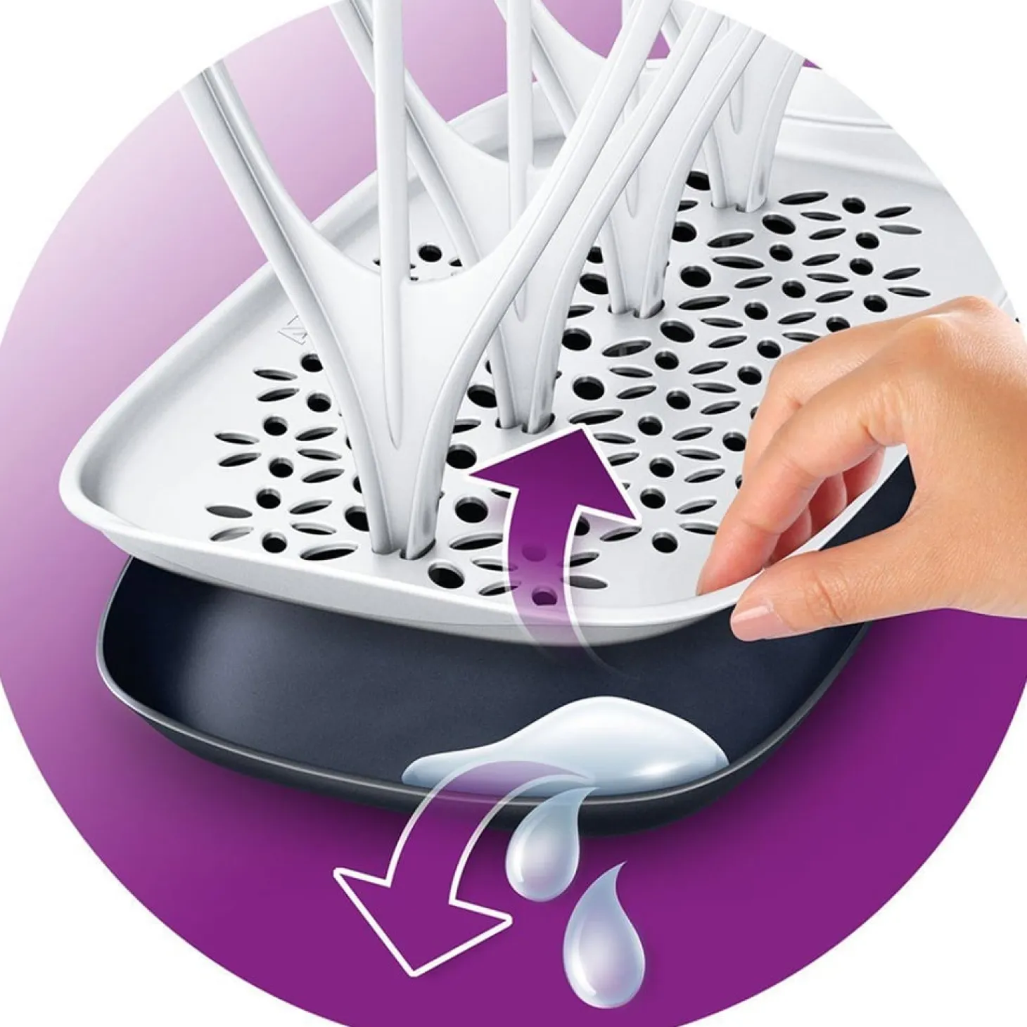 Philips Avent Egouttoir Design 8 biberons Noir Et Blanc