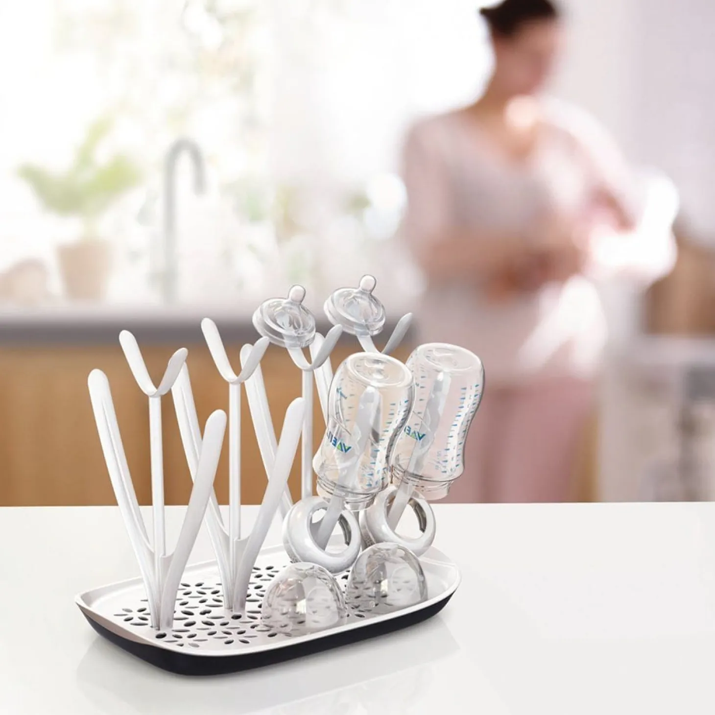 Philips Avent Egouttoir Design 8 biberons Noir Et Blanc