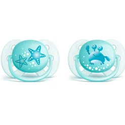Philips Avent                    2 Sucettes Ultra douce design garçon    0/6 mois