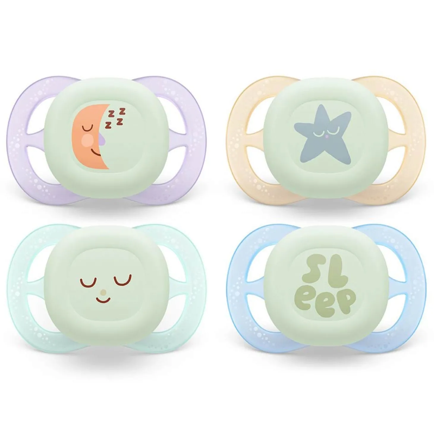 Philips Avent Sucettes Ultra start x2 Pastel night 0-2 mois