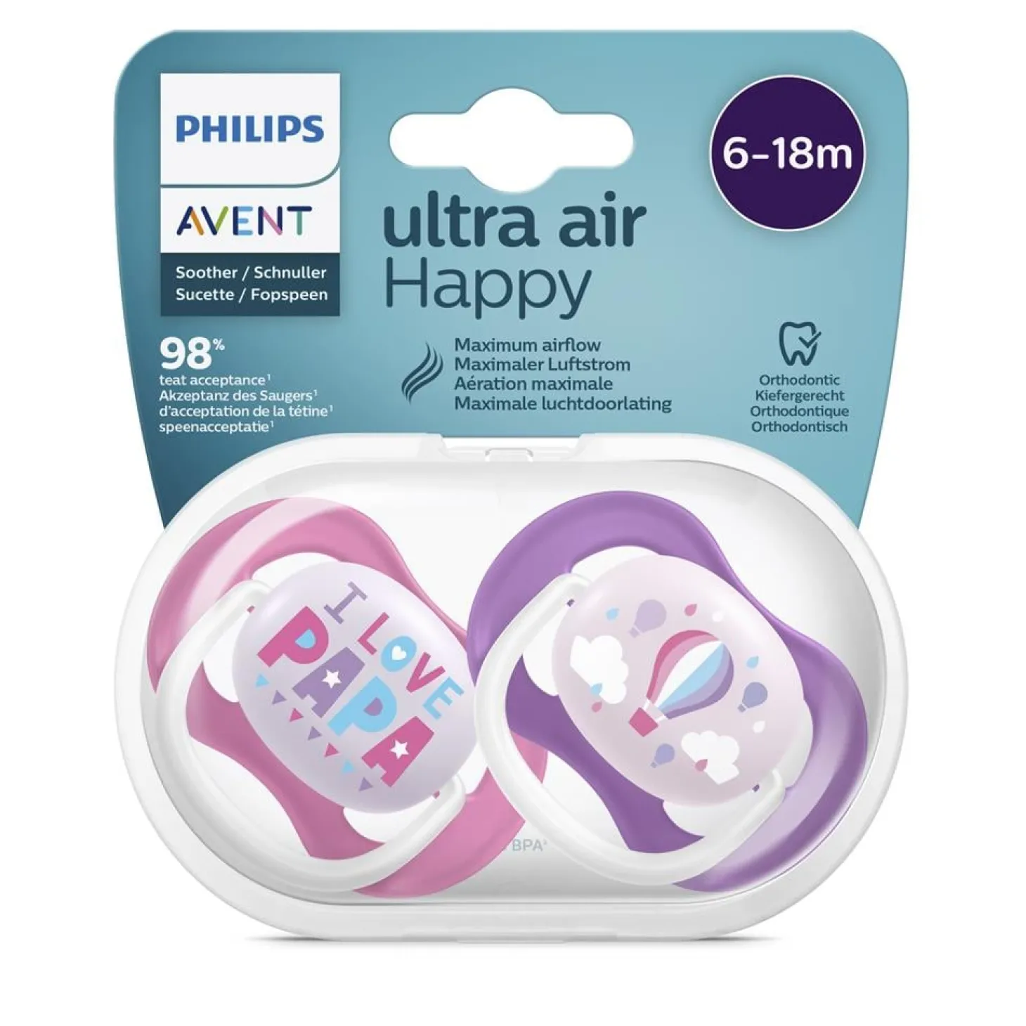 Philips Avent 2 Sucettes ultra 6-18 mois