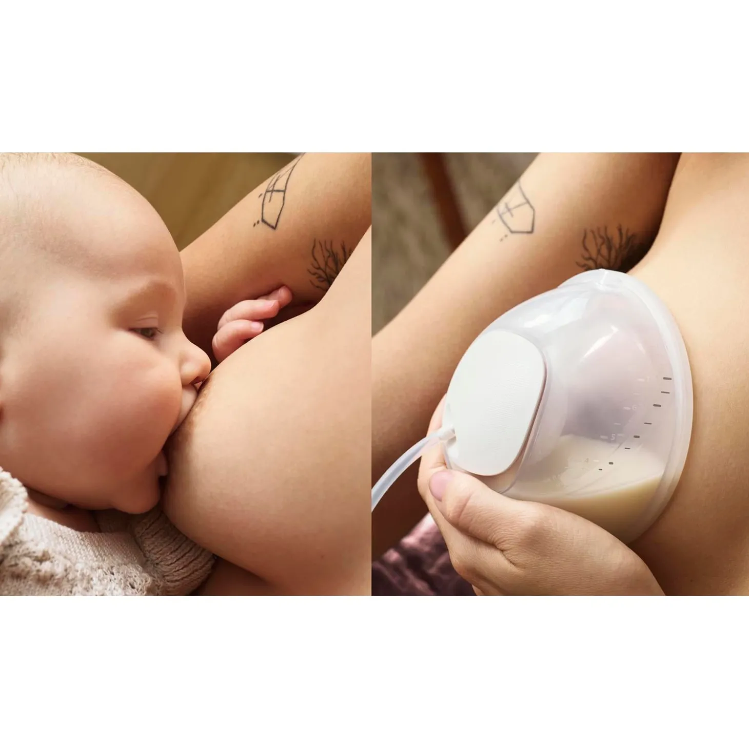 Philips Avent Tire-lait mains libres + biberon et sachet de lait Blanc