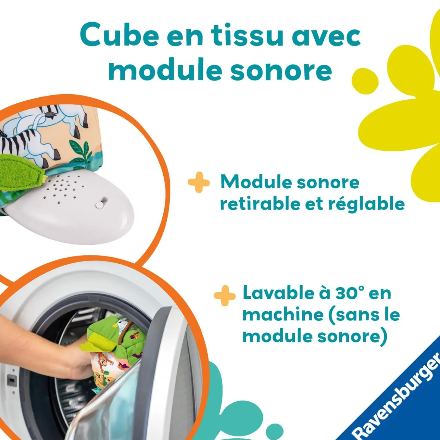 Play+ Cube d'activités sonore Les Animaux Sauvages 6-24 mois
