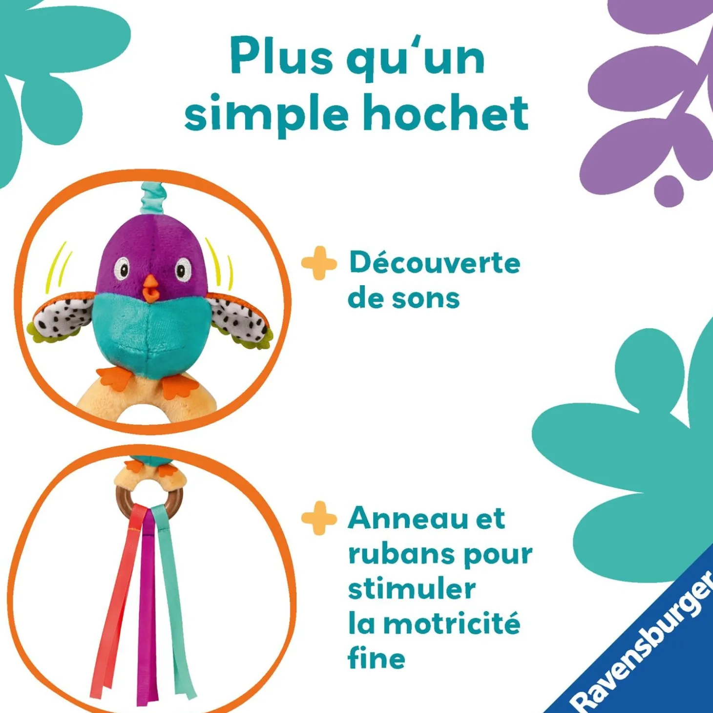 Play+ Hochet petit oiseau Multicolore