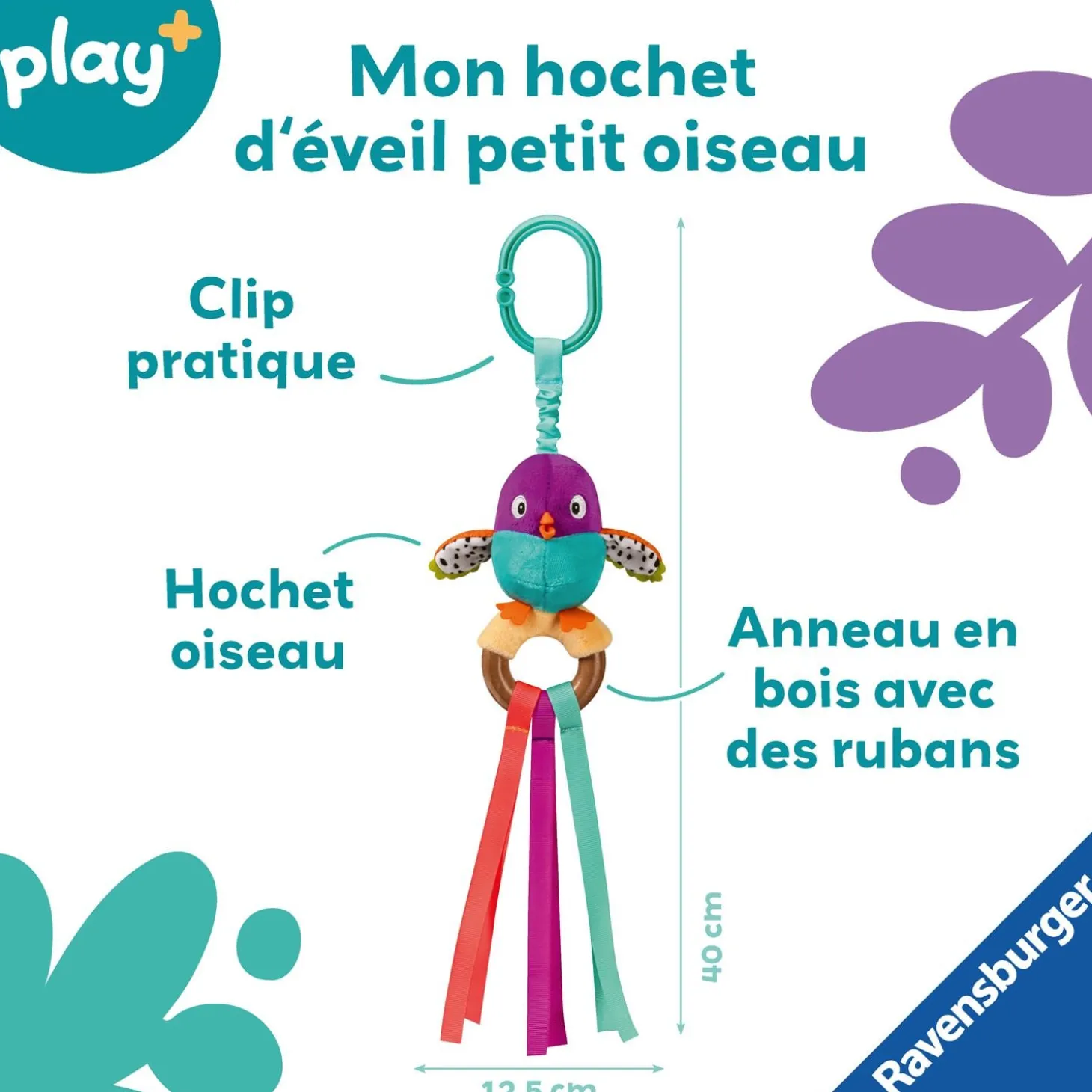 Play+ Hochet petit oiseau Multicolore