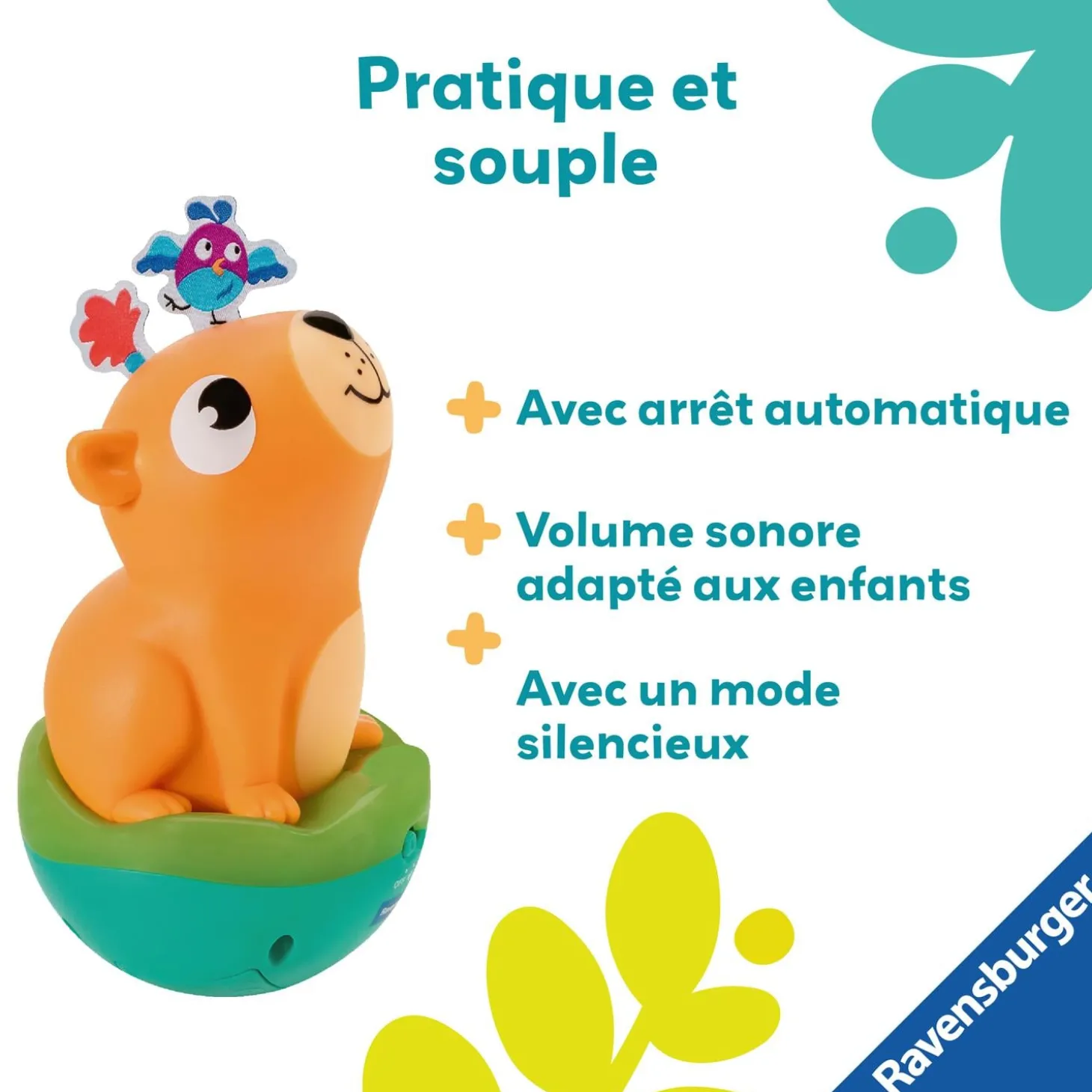 Play+ Jouet Culbuto sonore Capybara Orange