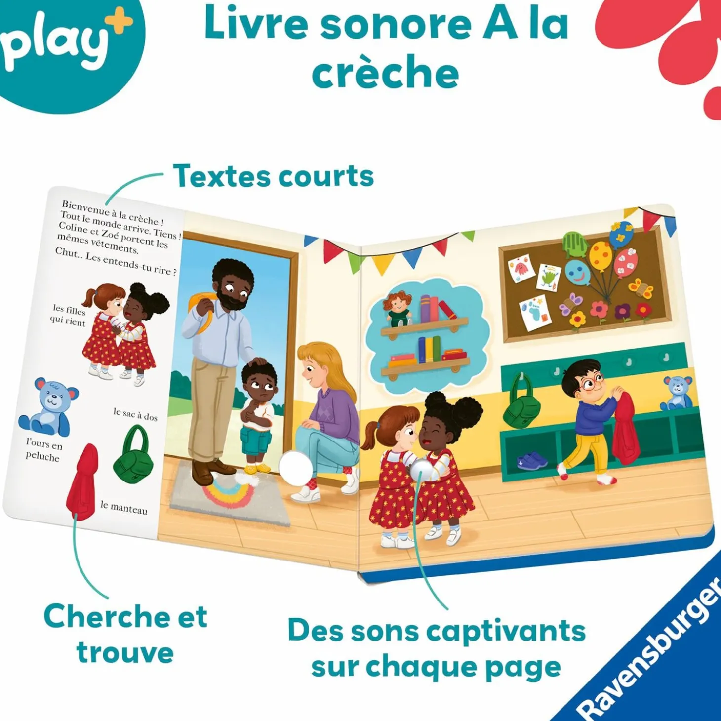 Play+ Livre Chut…qui est là ? A la crèche Multicolore