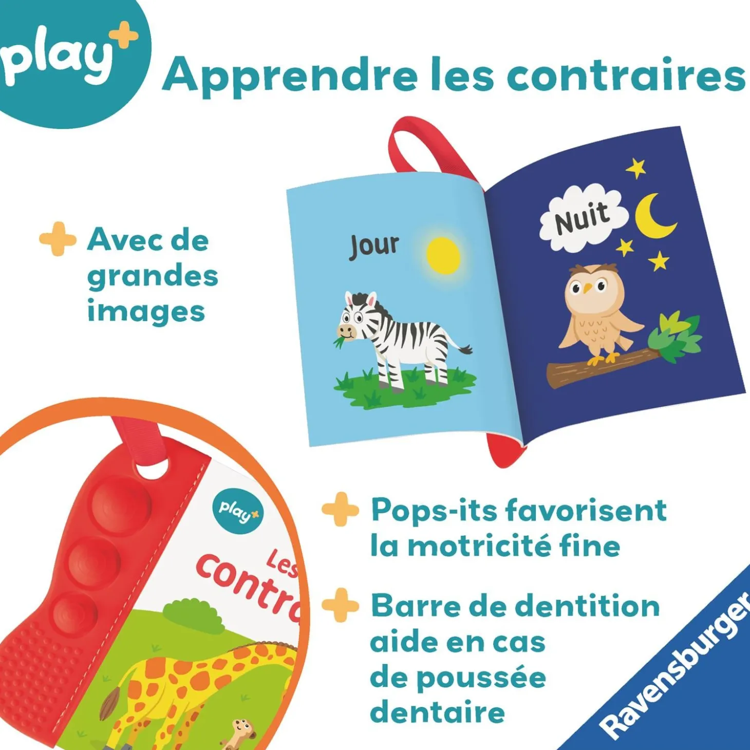 Play+ Livre Flip & pop Les Contraires Multicolore