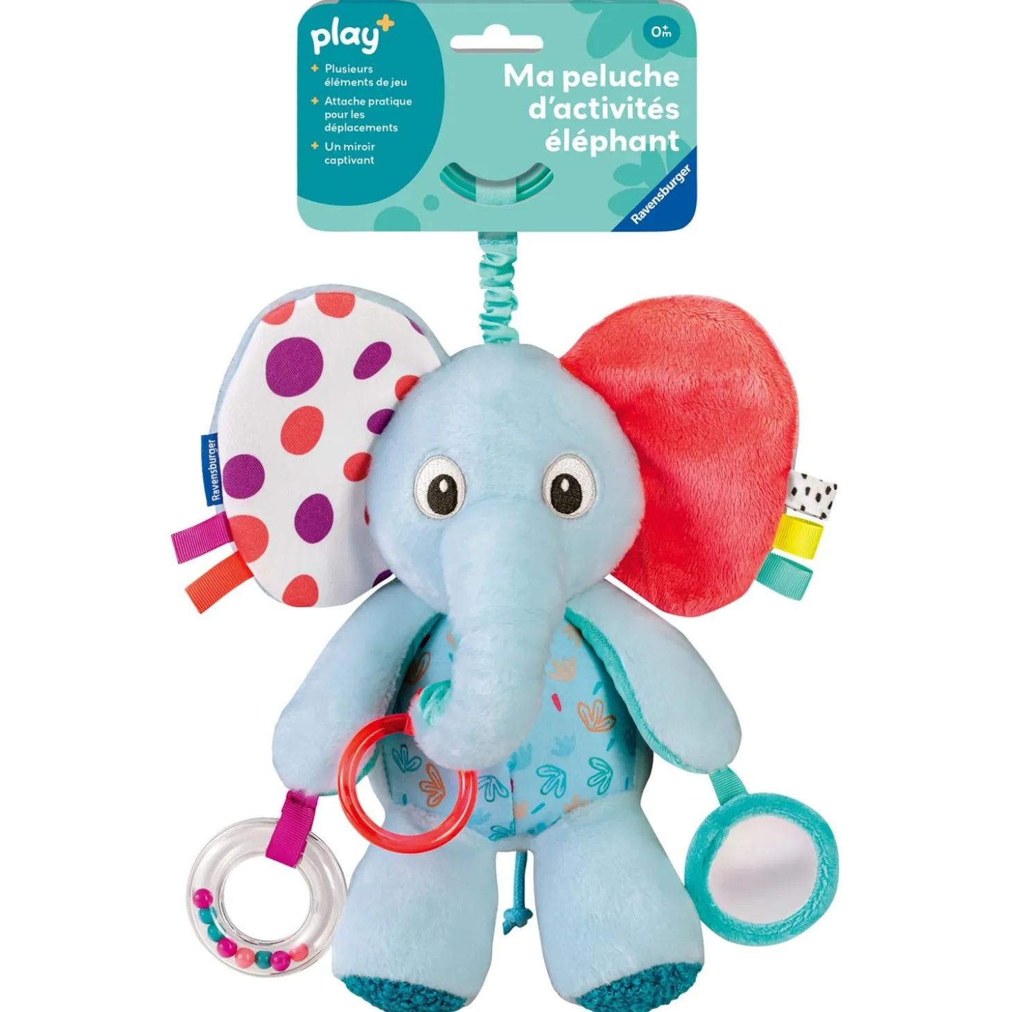 Play+ Peluche d'activité Elephant Multicolore