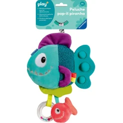 Play+ Peluche d'activité pop-it Piranha Bleu