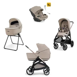 Poussette Aptica chassis Palladio Black , System Quattro  Darwin Recline Vicuna Beige                            de Inglesina