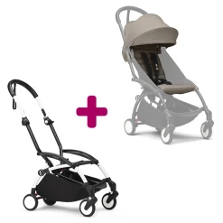 Poussette YOYO 3 Pack 6+ Taupe Cadre Blanc                            de Stokke