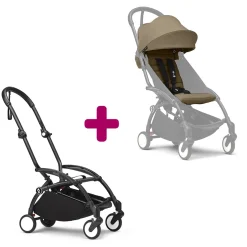 Poussette YOYO 3 Pack 6+ Toffee Cadre Noir                            de Stokke