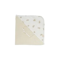 Périclès                    Sortie De Bain + Gant    Bear Allover Beige