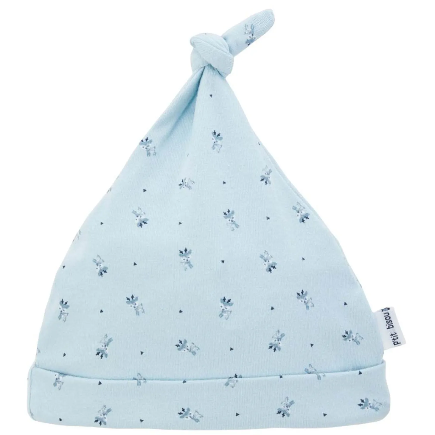 P’tit bisou Bonnet Petit Cocon Daim Bleu Prématuré