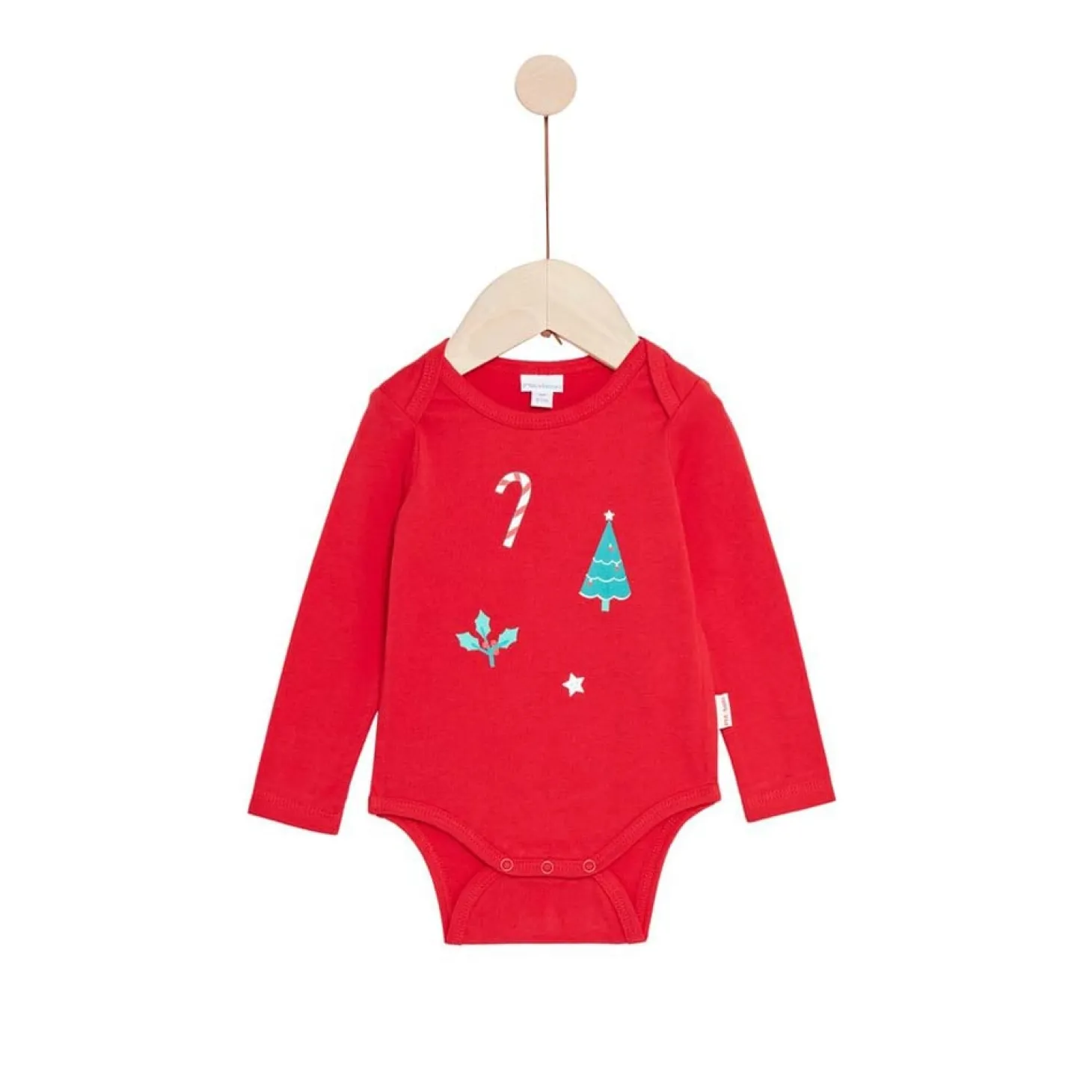 P’tit bisou Lot de 2 bodies Noël manches longues Rouge 9 mois