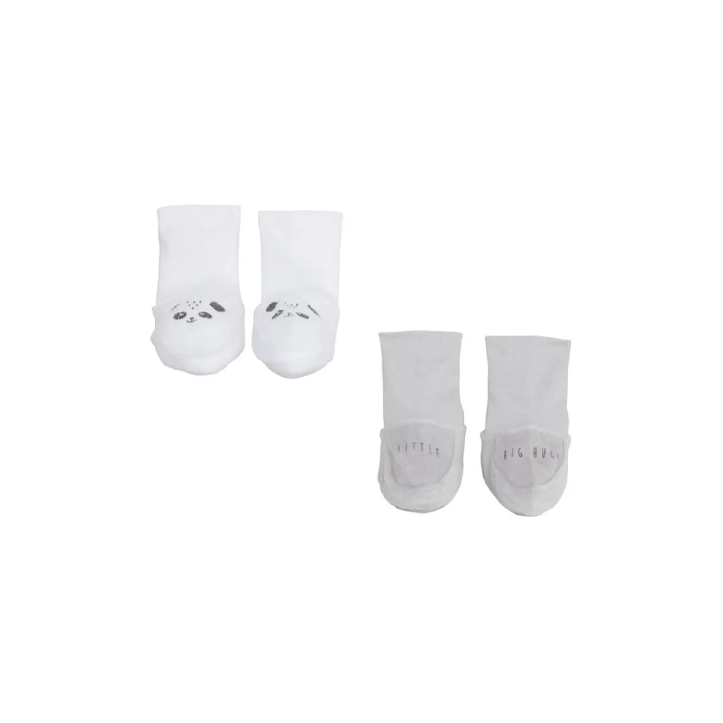 P’tit bisou Lot de 2 paires de chaussons Mes Essentiels Gris Prématuré-Naissance