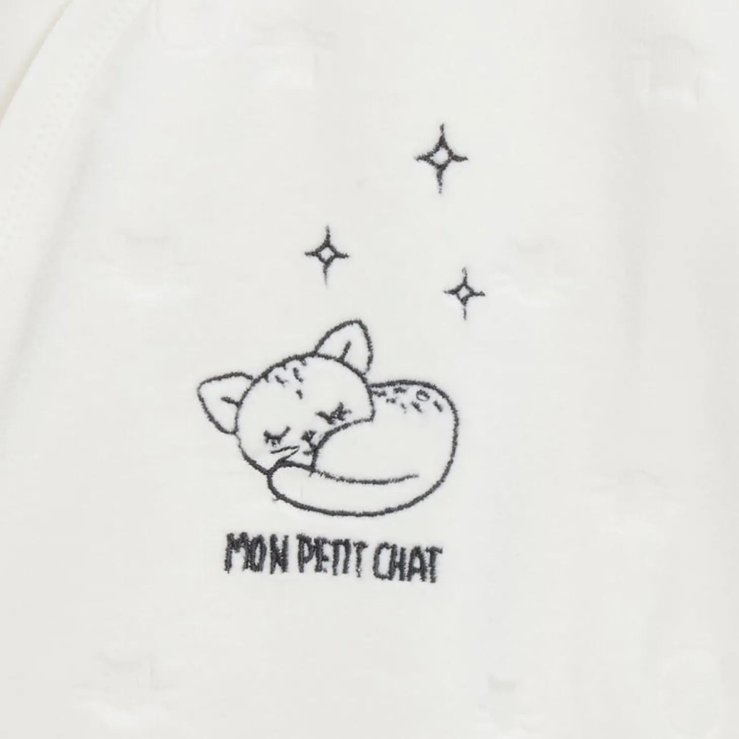 P’tit bisou Pyjama Mon Trousseau Chaton Ecru Poudre Prématuré