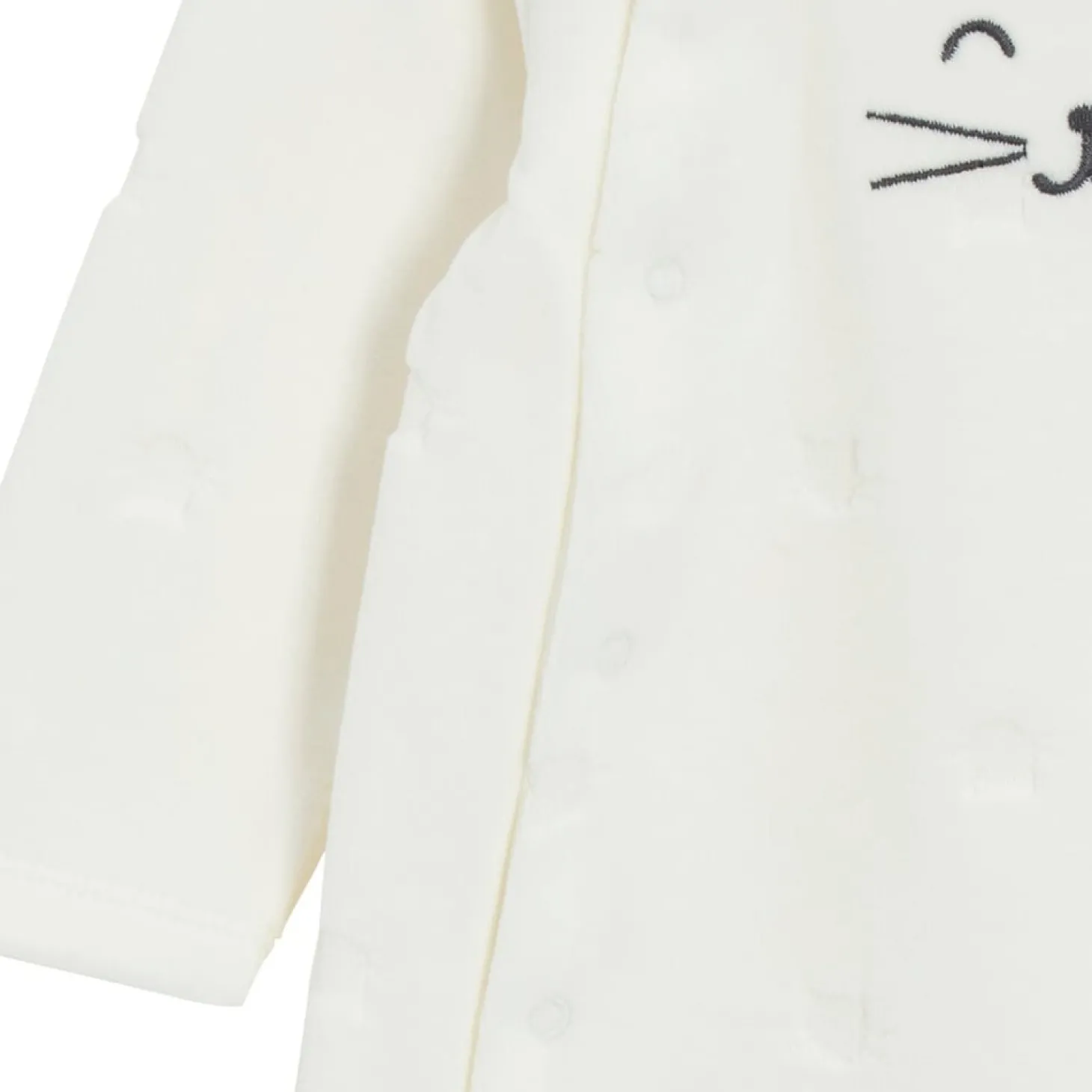 P’tit bisou Pyjama Mon Trousseau Chaton Blanc Blanc Ecru Poudre Prématuré