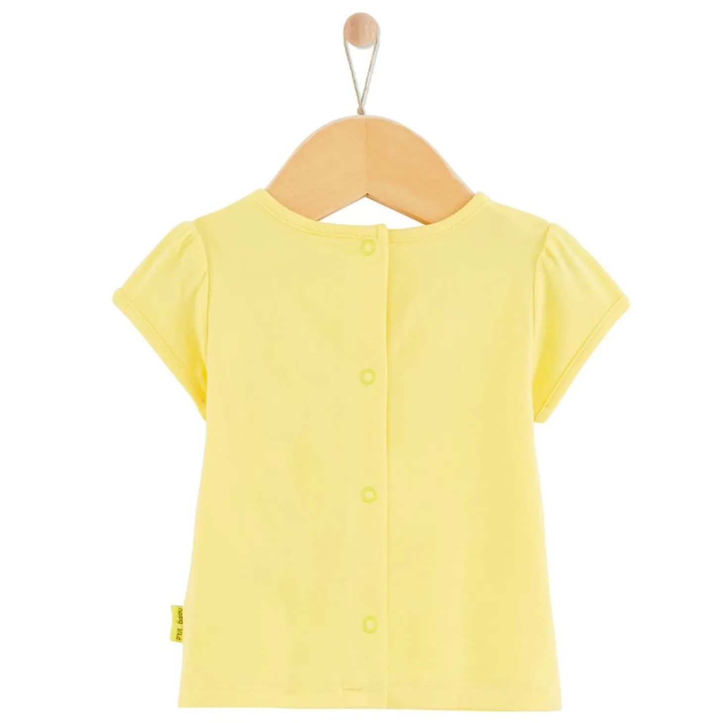 P’tit bisou Tee-shirt manches courtes Trop Chou Jaune 9 mois