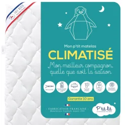 P'tit lit                    Mon P'tit Matelas Climatisé Anti-acariens déhoussable -    blanc