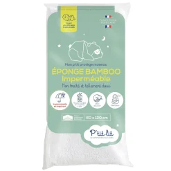 P'tit lit                    Mon Ptit Protège Matelas imperméableAlese imperméable Bamboo non traitée    blanc