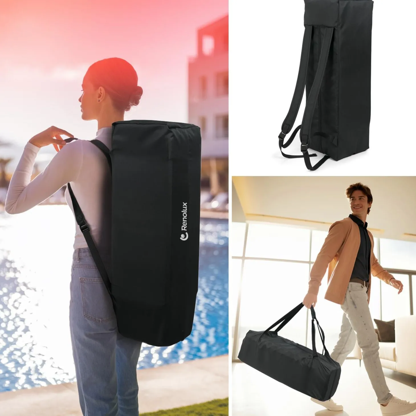 Renolux Lit parapluie bi-positions pliage rapide Xpress Padded Griffin