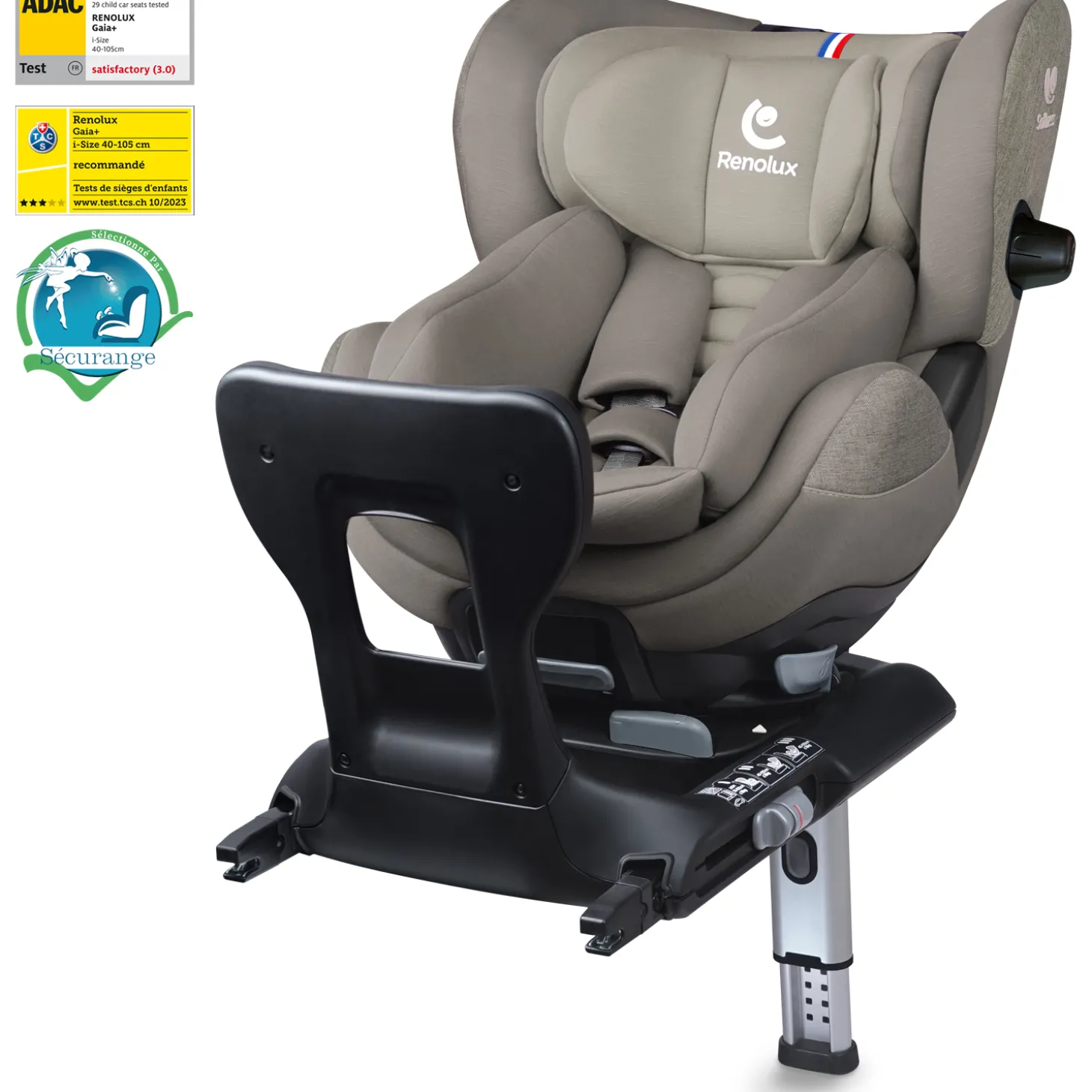 Renolux Siège auto Dos Route pivotant i-size GAÏA+ Cappuccino