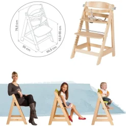 Roba                    Chaise évolutive + tablette Sit Up Fun    Bois Naturel