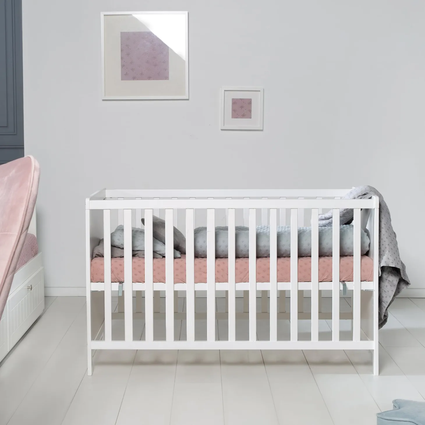 Roba Lit cododo + Commode à langer 2 portes Hambourg Blanc