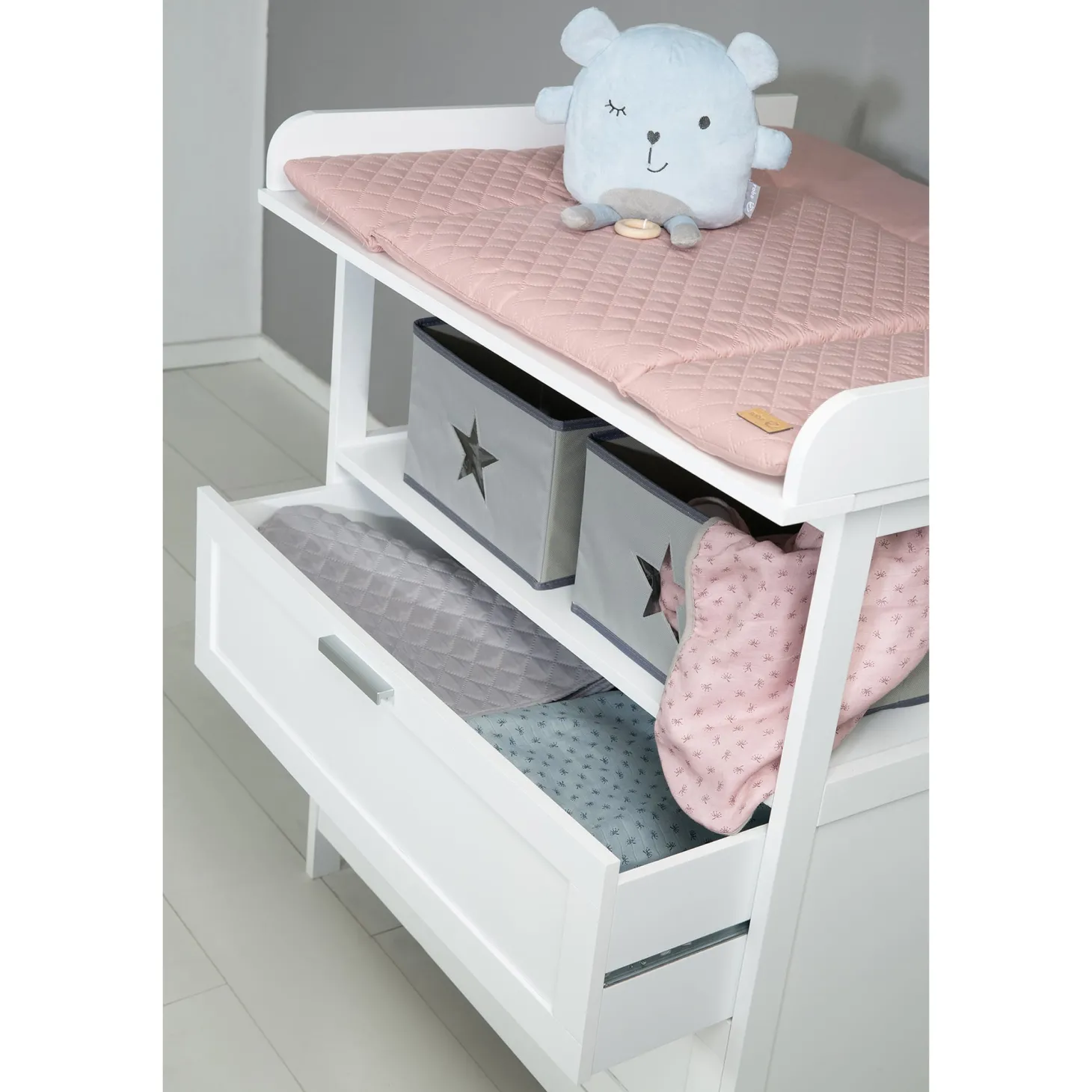 Roba Lit cododo + Commode à langer tiroirs Hambourg Blanc