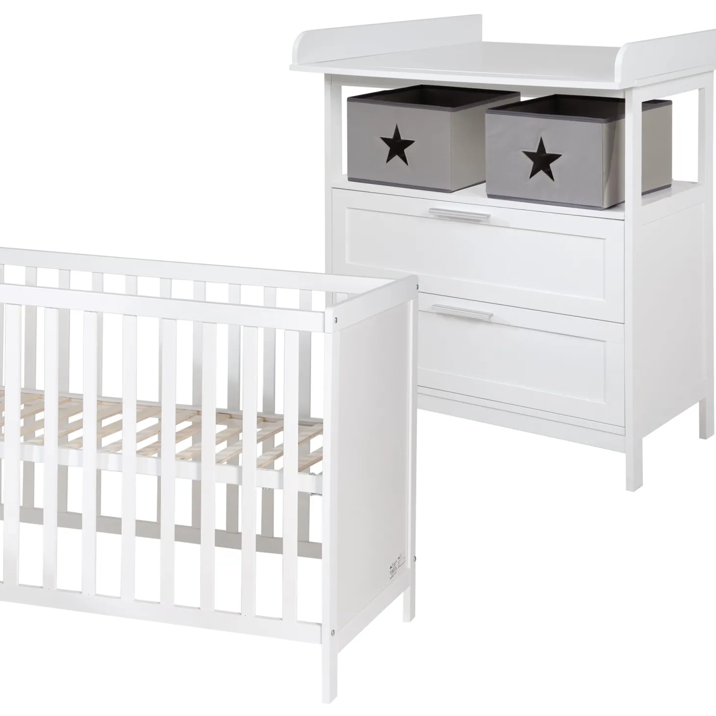 Roba Lit cododo + Commode à langer tiroirs Hambourg Blanc
