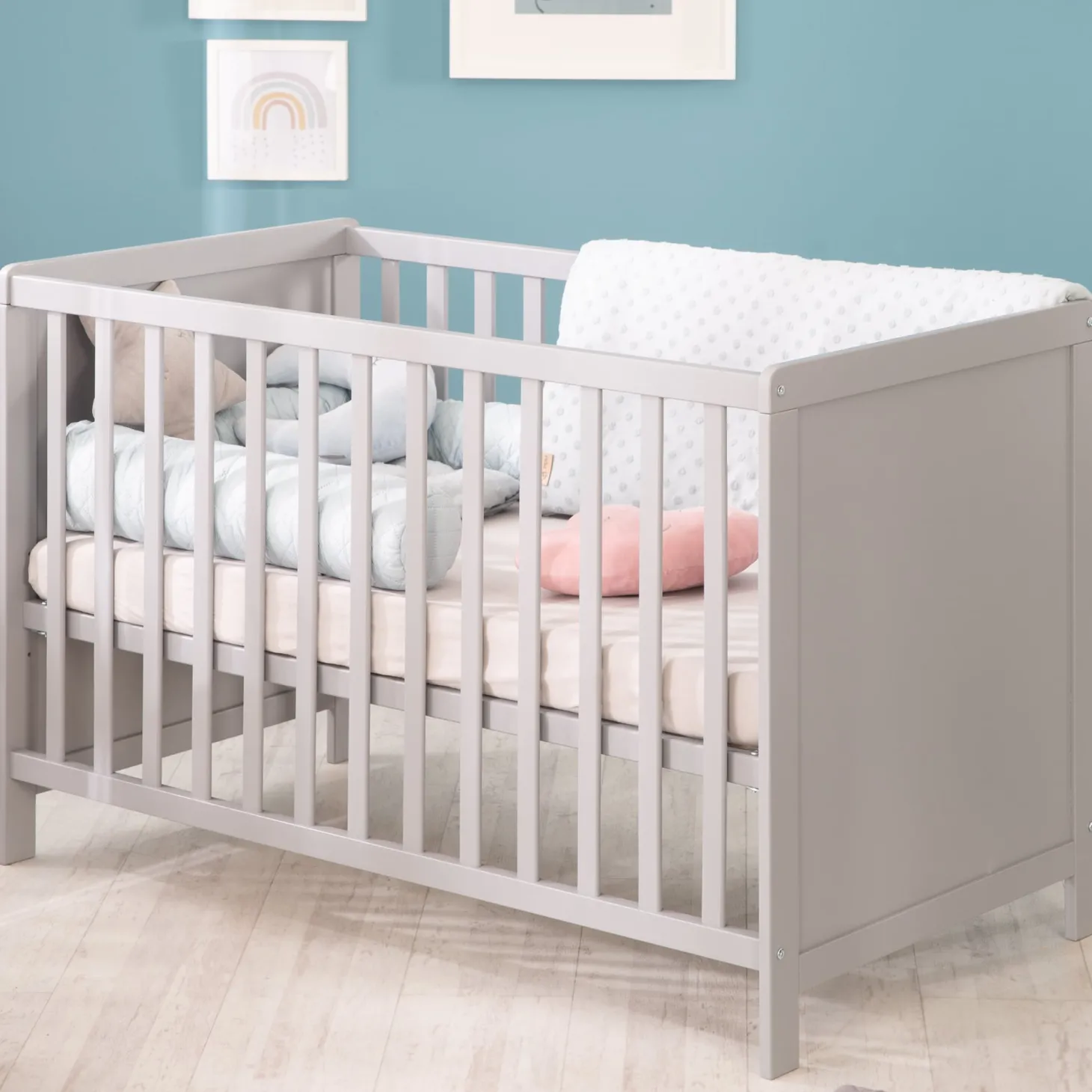 Roba Lit cododo + Commode à langer tiroirs Hambourg Gris