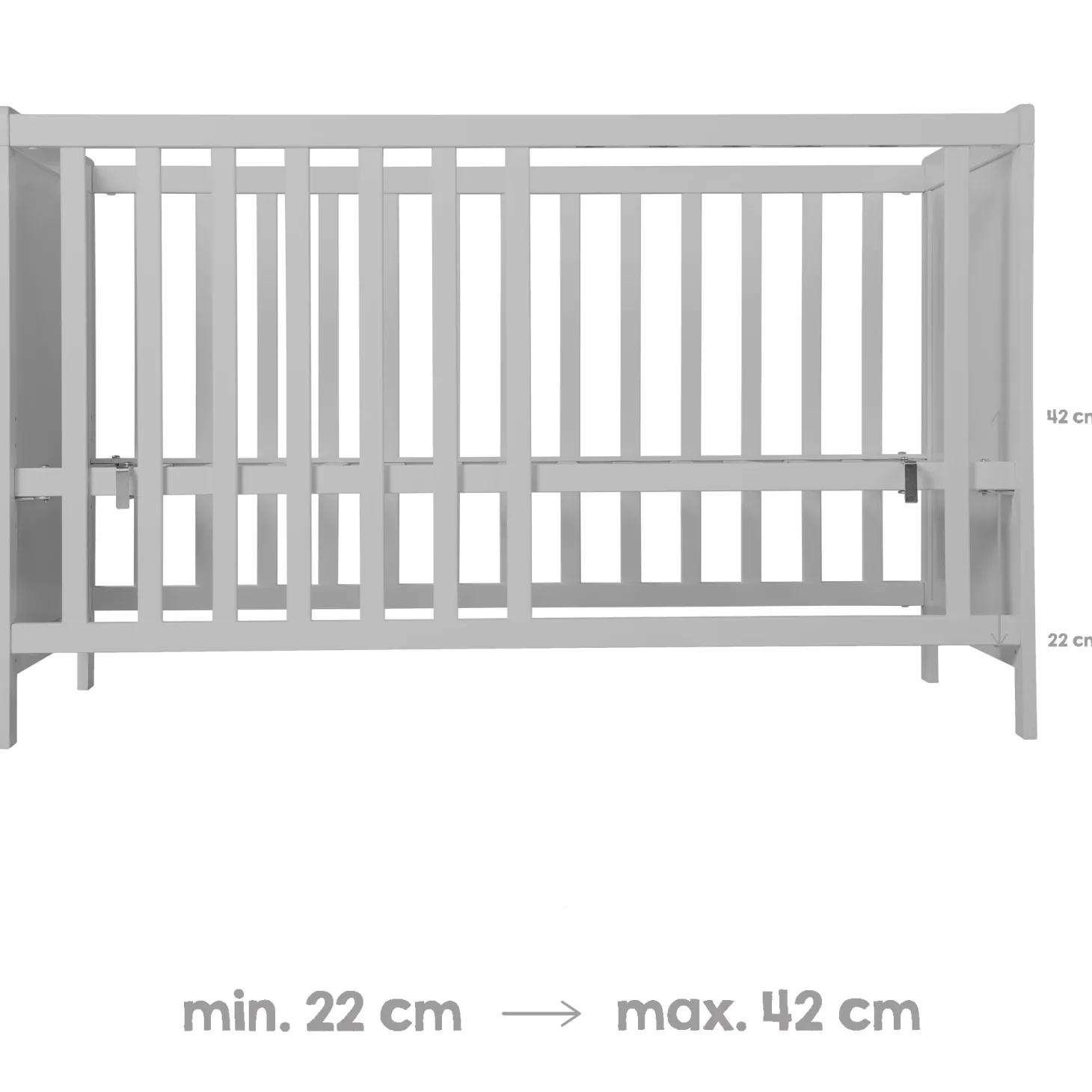 Roba Lit cododo + Commode à langer tiroirs Hambourg Gris